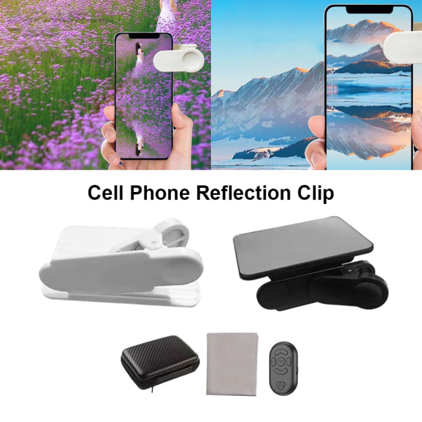 1/2/3/5 Telefon Spegel Reflektion Clip Bred Applicering Lätt att black 1 Pc