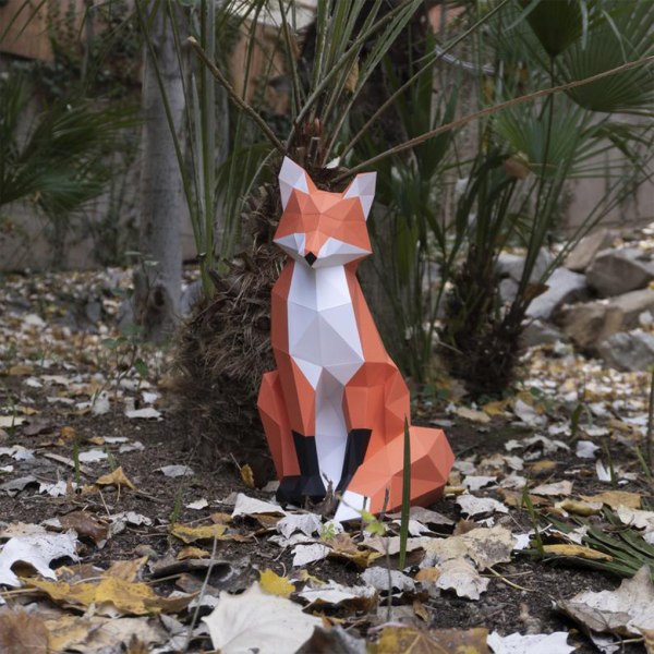 3D PaperCraft DIY-modell Söt och unik miljövänlig och hållbar Sleeping fox