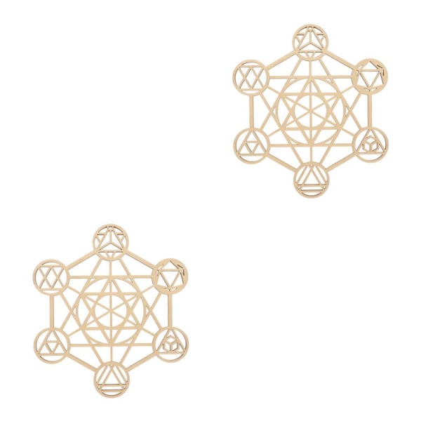 1/2/3/5 Flower of Life Sacred Geometry Väggkonst Skulptur Trä Type G 30.5cm 2PCS