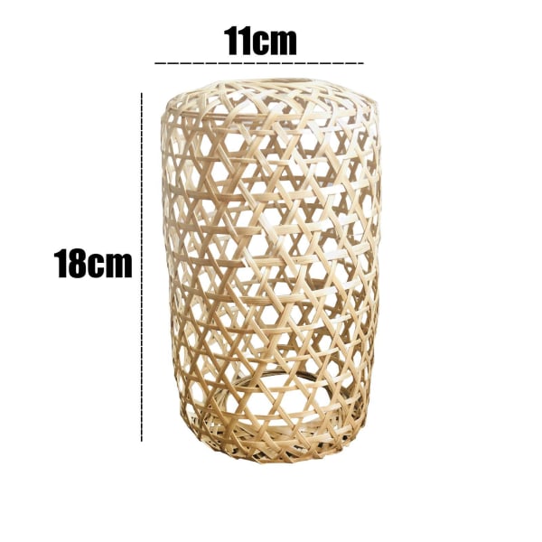 1/2 handvävande bambu lampskärm Heminredning Retro för bord 1 Pc