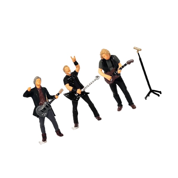 1/2/3/5 Handmålad 1:64 Rock Music People Figure Dioramas Black Band Set 1 Pc