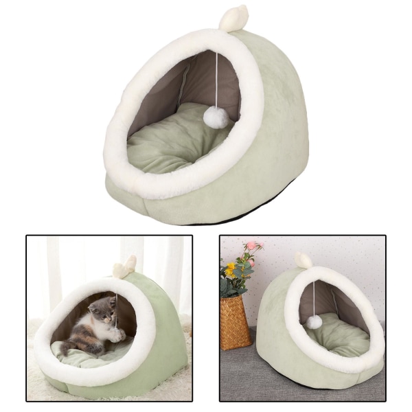 1/2/3/5 Mjuk plysch kattsäng Varm bo hundkoja Kennel liggunderlag Light Green M 1 Pc