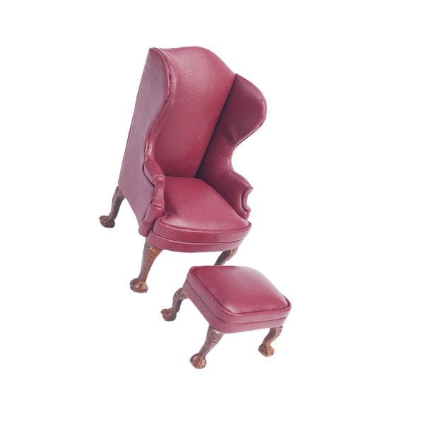 Realistisk 112 skala Elegant Fåtölj soffa möbel Red Single Sofa