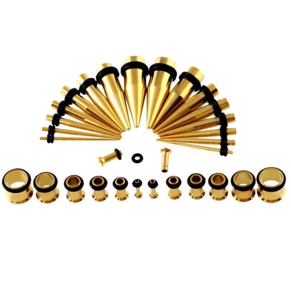 1/2/3/5 36 delar Öronmätare Stretching Kit Pluggar För Taper Gold 36 Pcs 1Set