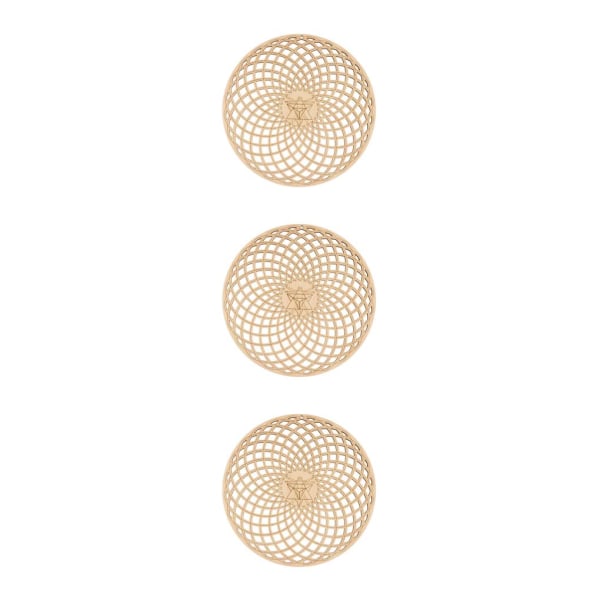 1/2/3/5 Flower of Life Sacred Geometry Väggkonst Skulptur Trä Type B 30.5cm 3PCS
