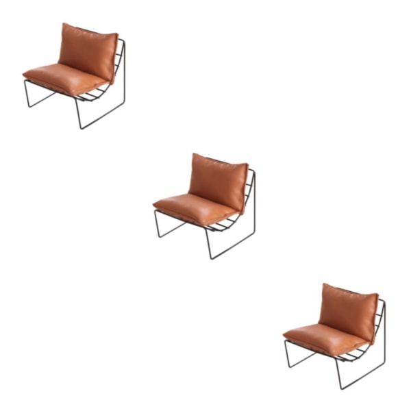1/2/3 Mini 1/6 Doll House Stol Modell Alloy Fåtölj för Light Brown 3PCS