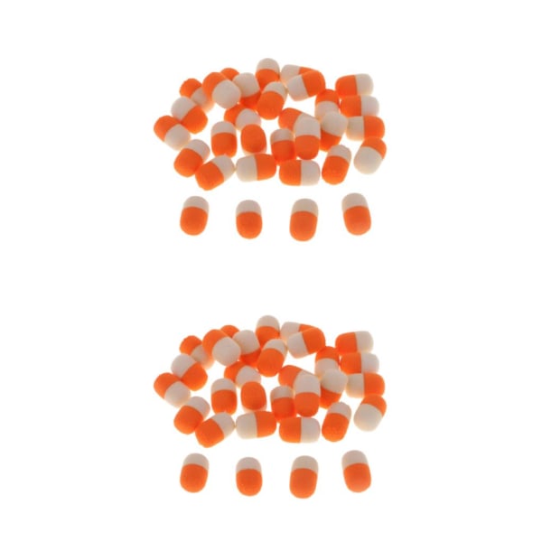 1/2/5 30st/Box För Pop Up Boilies För Floating Ball Beads Orange + White 12mm 2Set