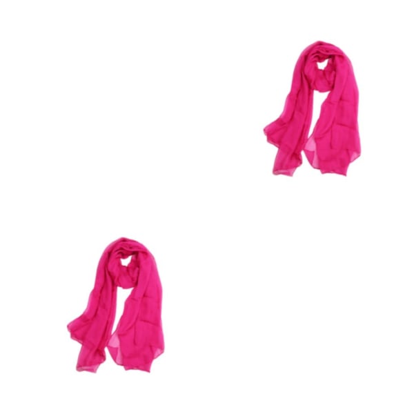 1/2/3/5 Mjuka andningsbara halsdukar för kvinnor Lyxiga och Rose Red 2Set