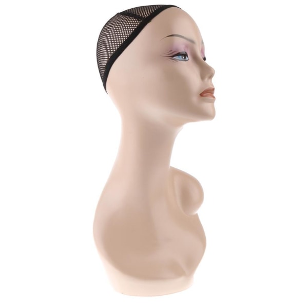 Kvinnlig skyltdocka Manikin Head Shoulder Model för peruker glasögon Skin