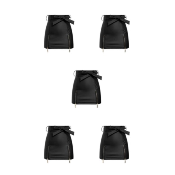 1/2/3/5 Kvinnor Sommar High Waist Kjol Flickor Bankett Strandkjolar Black XXXL 5PCS