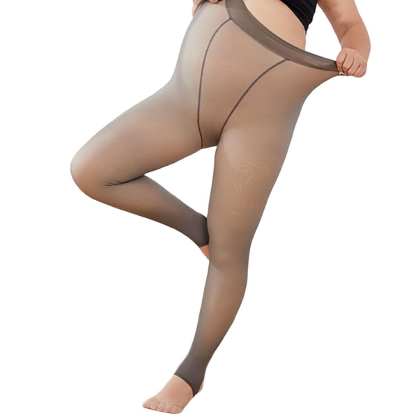 1/2/3 Dam Warm Fleece Fodrade Tights Fake Translucent Strumpbyxor Black 260g Toeless 1 Pc