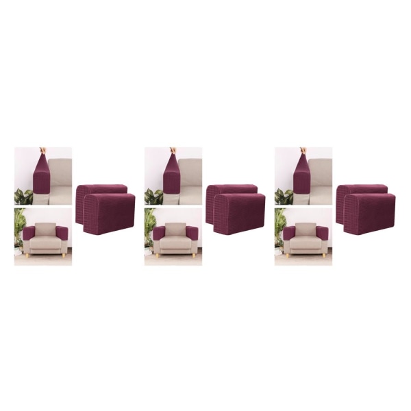 1/2/3 2st Cover Jacquard Elastic Slipcover wine red 3PCS