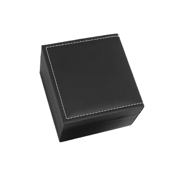 Svart Watch Box PU Läder Watch Organizer Smycken Display