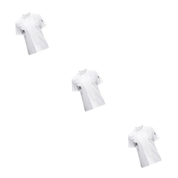 1/2/3/5 Kortärmad kockjacka Enkla matlagningskläder för White 3XL 3PCS