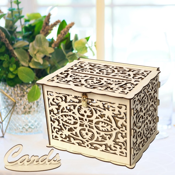 DIY Bröllopskort Box Post Box med lås PVC Presentkort Box Party No.01 7041  | No.01 | Fyndiq