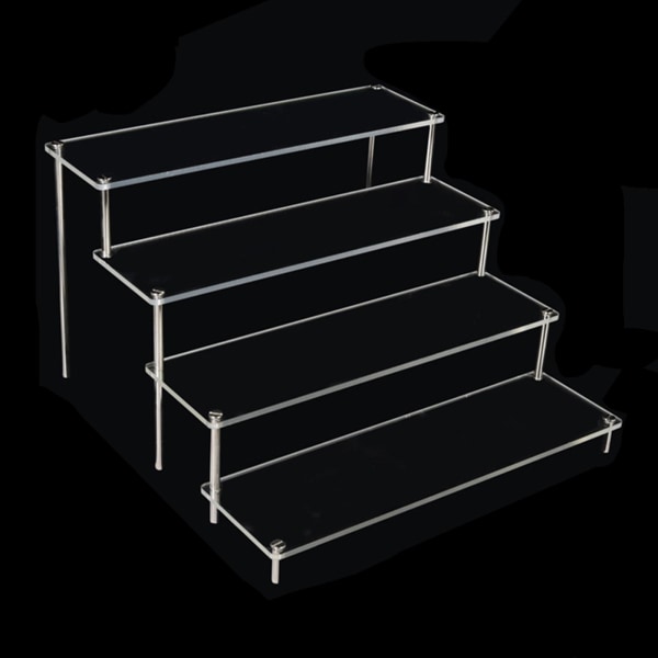 1/2 genomskinlig akrylställ Makeup Figur Bil Desktop Display Stand 4 Tier 1 Pc