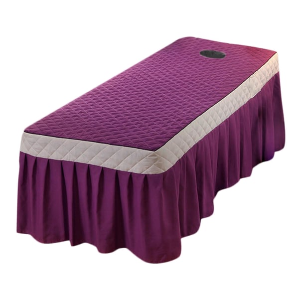 SPA massagebordskjol Skönhetssäng Quiltat lakan med valans Purple