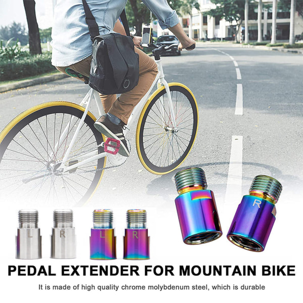 1 par Road Bike Pedals Extender Extended Extension Silver