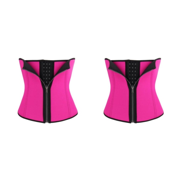 1/2/3 Kvinnor För Dragkedja Waist trainer Push up Väst Mage Red XL 2PCS