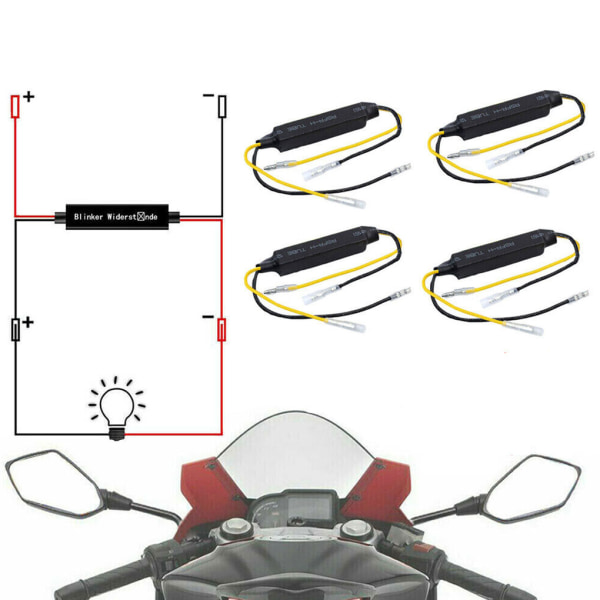 1/2 4x svart LED belastningsmotstånd för enkel installation Spänning 12V 1PCS