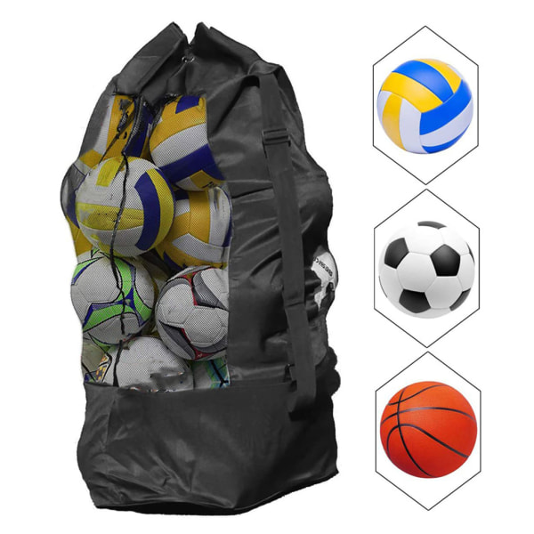Stor kapacitet Mesh Bag Fotboll Förvaringsväskor Boll Fotboll för