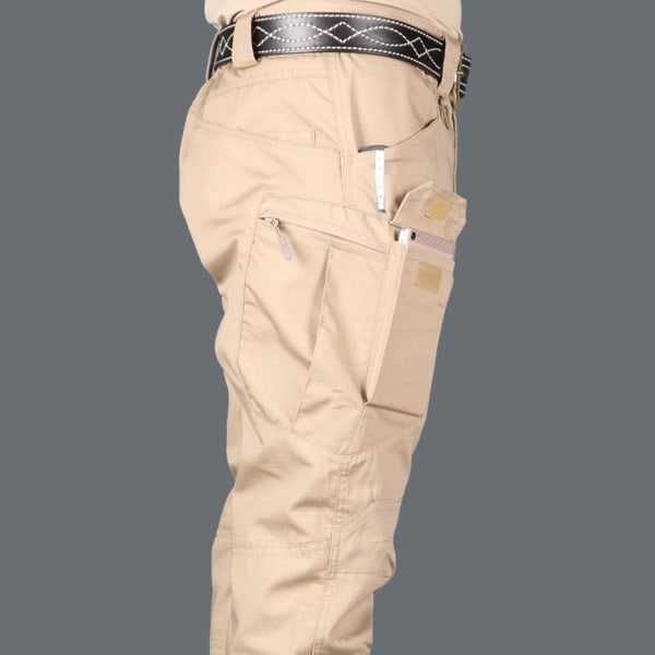 Herr Streetwear Casual Cargo Arbetsbyxor Amy Byxor Multi Khaki L