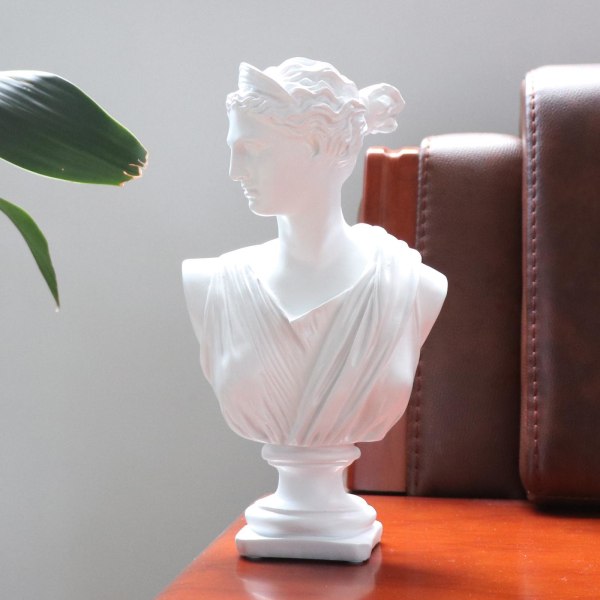 Diana Head Staty Byst Resin Grekisk mytologi Nordisk konstdekor White