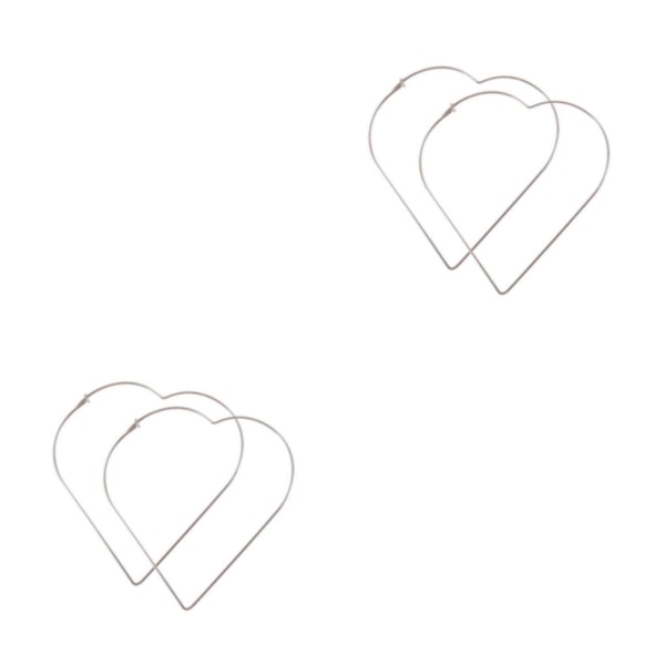 1/2/3/5 2 delar kvinnor örhänge enfärgad ersättning damer Heart Shape Silver 2PCS
