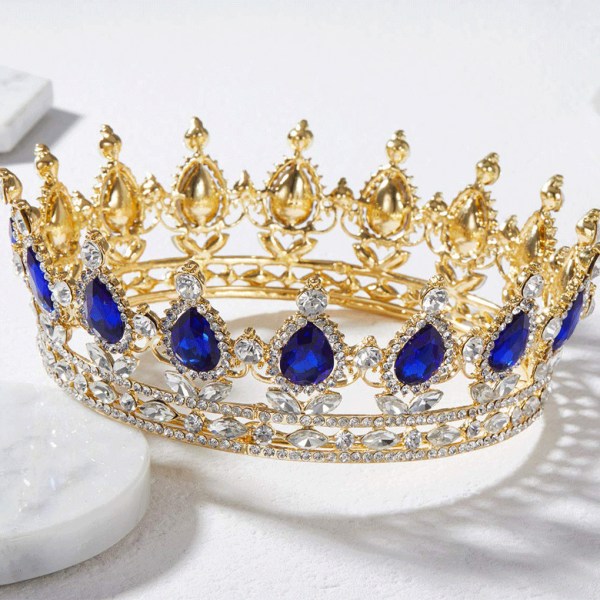 1/2/3/5 legering utsökt hantverk och delikat mönster strass Gold  + lake blue 1Set