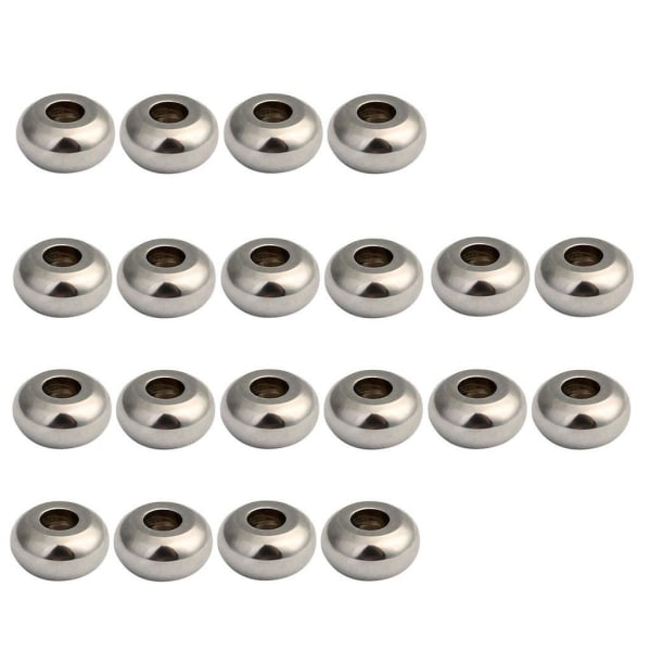 50 delar Silver Rostfritt Stål Runda Spacer Beads För Charms