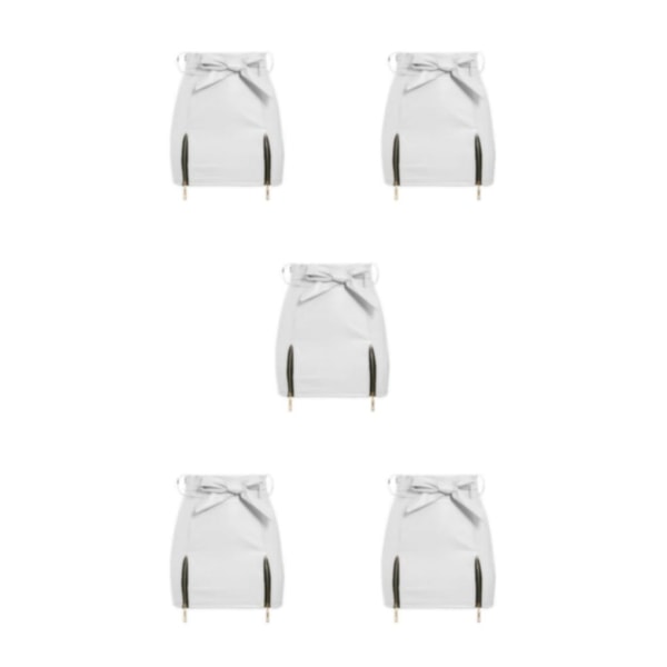 1/2/3/5 Kvinnor Sommar High Waist Kjol Flickor Bankett Strandkjolar White XL 5PCS