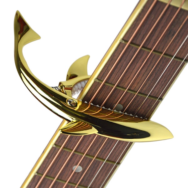 Unik Gitarrklämma med Hajhuvud Håller Akustisk Eller Elektrisk Gitarr Matte silver