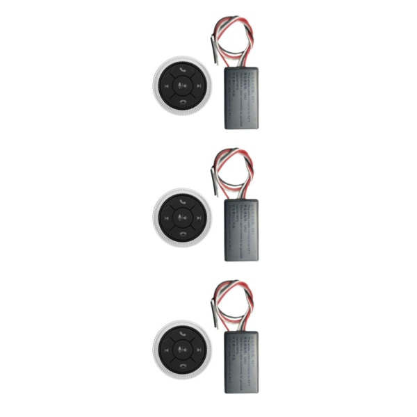 1/2/3/5 Universal Wireless Bluetooth Media Button 7 Key for För Silver 46x12mm 3Set