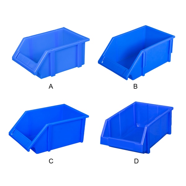 1/2/3 10 stycken hållbar och stapelbar PE-förvaringslåda med etikett - Blue X4:390*245*154mm 1Set