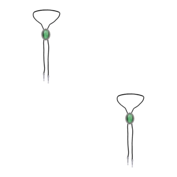 1/2/3/5 Bolo Tie för män Halsband Western Necktie Shirt Chain Green Opal 100cm 2Set