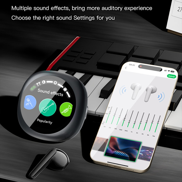 ABS AI Tolkningsapp Bluetooth Hörlurar För Flerspråkighet blue