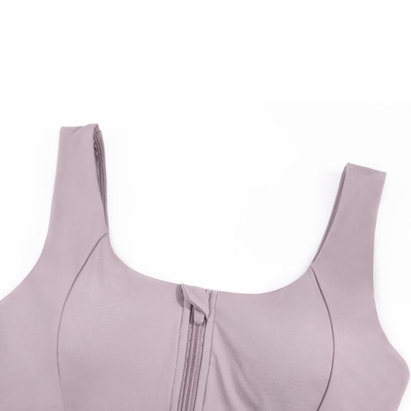 1/2/3 Womens Front Zip Sport BH För bekväma vadderade Shapewear Light Violet XL 1Set