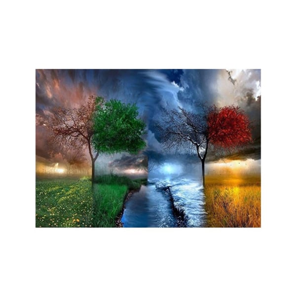 30 * 25cm Four Seasons Scenery Tree Patterns Rhinestone Painting as the picture