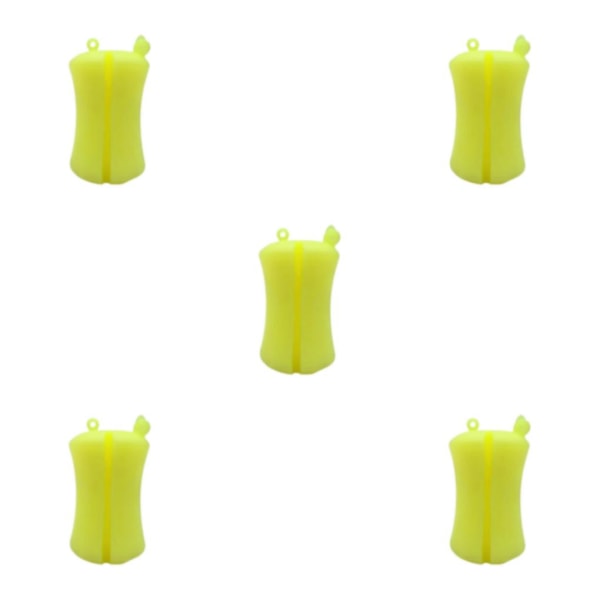 1/2/3/5 Bärbar fiskespö Fast boll Slitstark Slitstark Yellow 6 x 3.8cm 5Set