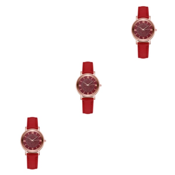 1/2/3/5 Dammode Rhinestones Watch Exakt och elegant red 3Set