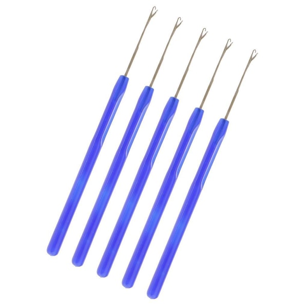 1/2/3/5 5-delad Micro Ring Hair Extensions Krok Nål Set för Blue 5 pcs 1 Pc