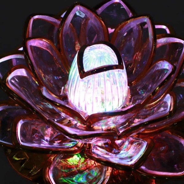 Portabel Lotus Lamp Light for Temple Home Decor Elegant och with music