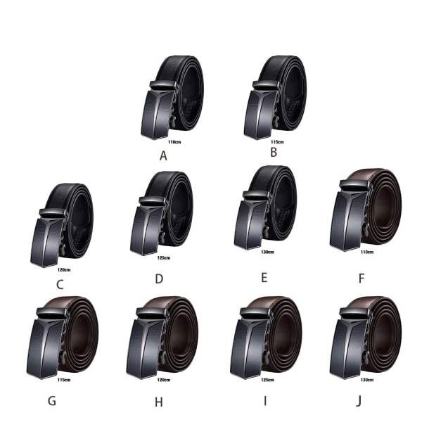 Retro Trend True Läder midjebälte Rik textur Flera färger black 130cm
