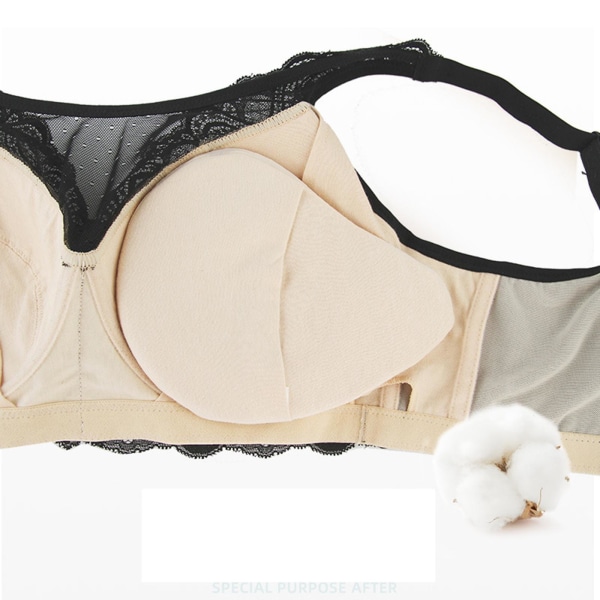 1/2 Cotton Breast Forms False för Drag Queen Mastectomy Cosplay Black 90C 1 Pc