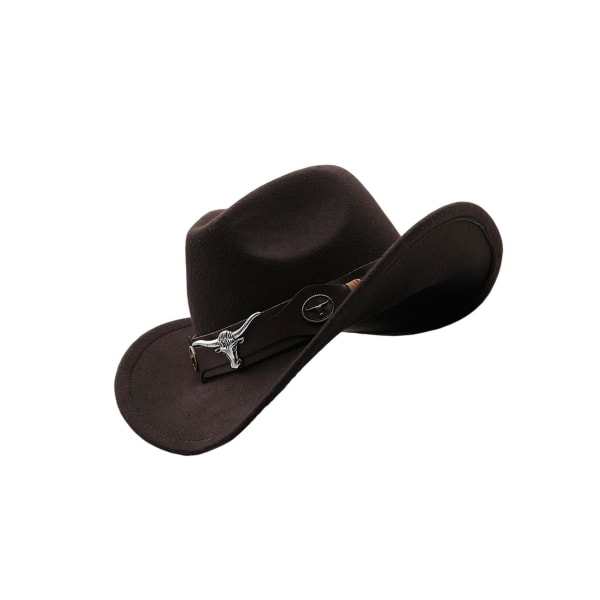Cowgirlhatt Andas Casual Cowboyhatt för kvinnor män höst Coffee 56cm-58cm