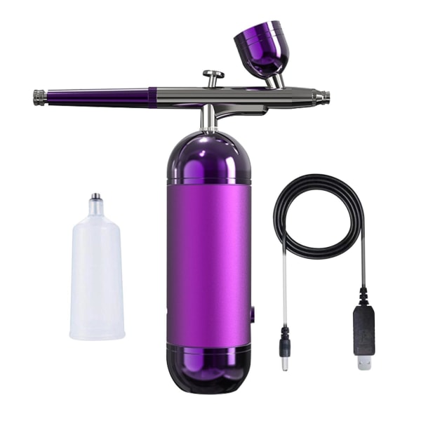 1/2 Airbrush Kit Bärspenna Bärbar för konstritningsmanikyr Purple Long 1 Pc