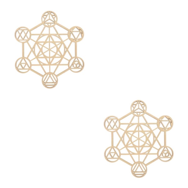 1/2/3/5 Flower of Life Sacred Geometry Väggkonst Skulptur Trä Type G 30.5cm 2PCS