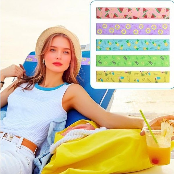 5-pack/lot Elastiska Strandhandduksband För Solstolar Handduk I 30CM