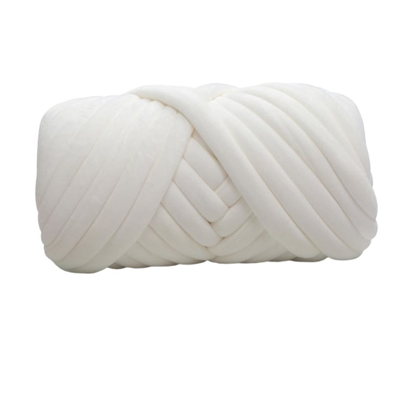 1kg Velvet Chunky Yarn För Arm Stickmatta Making Hand Knit White