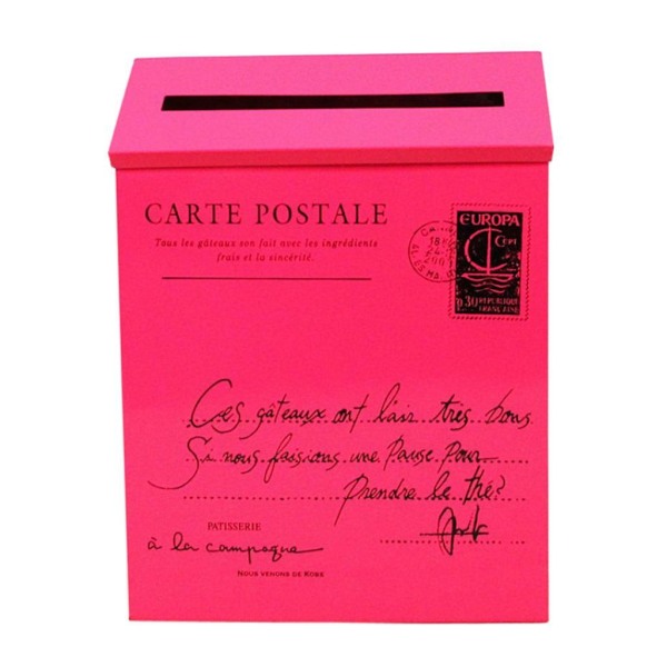 Vintage galvaniserad brevlåda Brevlåda Postbox Tidningshållare Rose Red